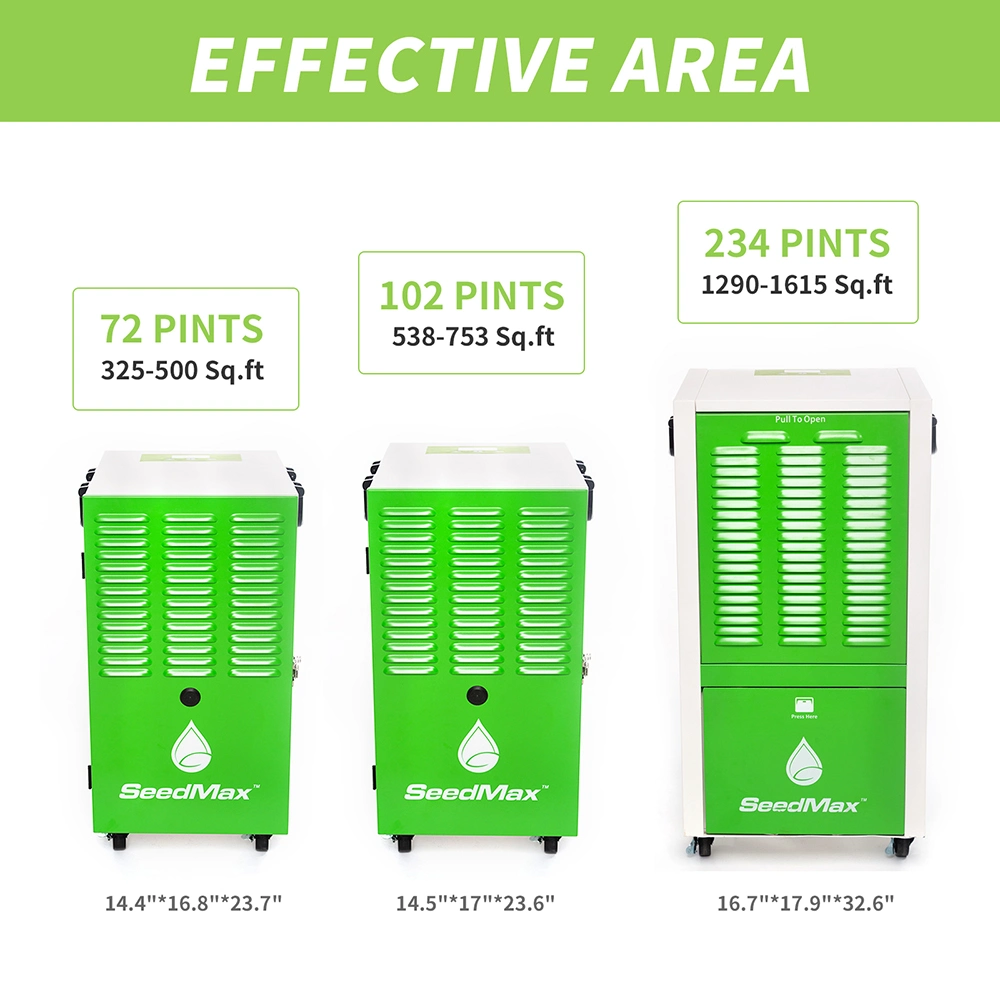 Seedmax 234 Pints Greenhouse Mobile Automatic Steel Industrial Dehumidifier ETL Listed